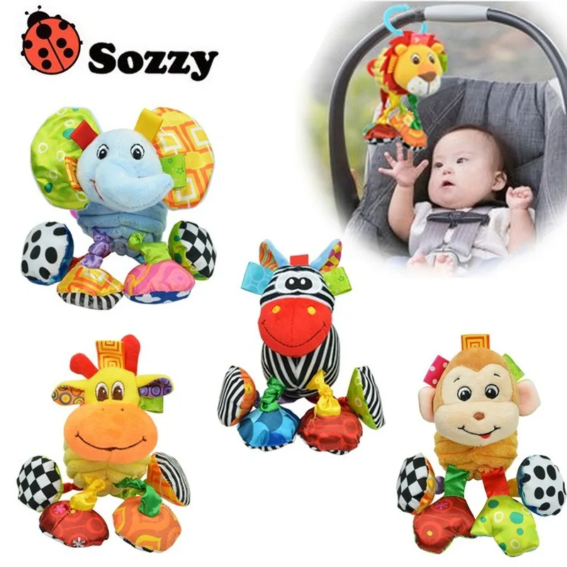 

Sozzy Baby Soft Plush Stuffed Animal Pull and Shake Vibrate baby Rattle Bed Crib Hanging Funny Toys for baby toys 0-12 months