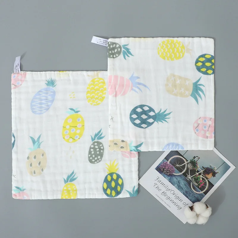 Pineapple 1 предмет; детские нагрудники; одежда из муслина с квадратами; Baberos Bebe Bavoir Bebe Slabbetjes; бандана; Bebe; Детский шарф; 30x30 см - Цвет: Pineapple