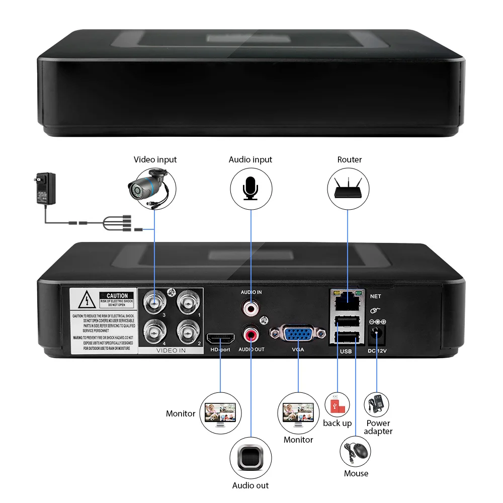 Камера видеонаблюдения системы безопасности 4CH HDMI CCTV DVR 2 шт. 2000 ТВЛ 1,0 Мп IR-cut открытый Всепогодный AHD камера наблюдения комплект