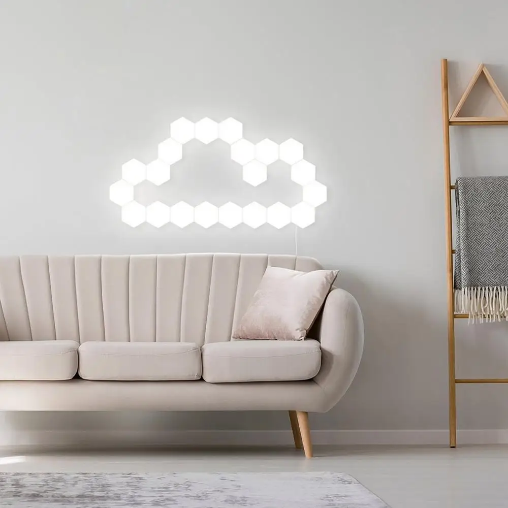 

2019 Quantum Lamp Led Hex Light Modular Touch Sensor Light Night Light Magnetic Hexagon Creative Decorative Wall Lamp