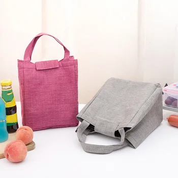 

5 Colors Insulated Coated Cotton Lunch Bag Thermal Bento Cooler Bag For Picnic kitchen Food Storage Organizer Food Carrier