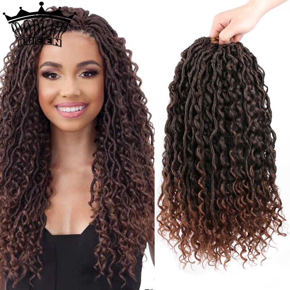 do cabelo ombre brown locs do falso com cabelo encaracolado