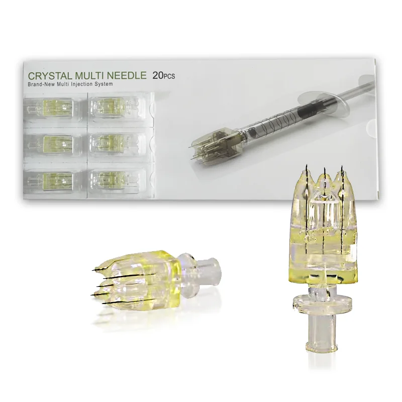 Hot Selling Crystal Multi Needle Hyaluronic Acid Injector Wrinkle Remover Skin Tightening Face Neck 5 Pin Crystal Head Ha Inject 5pin crystal multi needle hydrolifting gun needle for ez vacuum mesotherapy meso gun injector negative pressure cartridge needle