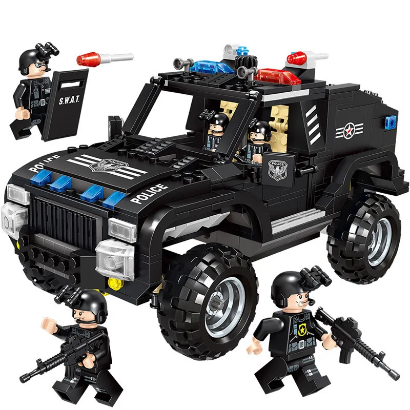 

630Pcs Kid's Building Blocks City Special Police Explosion-proof Toy Compatible Legoins Armored Vehicle Bricks Educational Toys