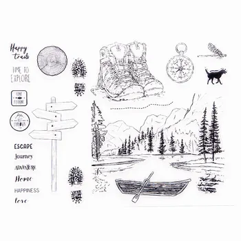 

22.5x17cm River valley transparent seal clear stamps silicone seal TPR roller stamps DIY scrapbook album / card Cutting dies