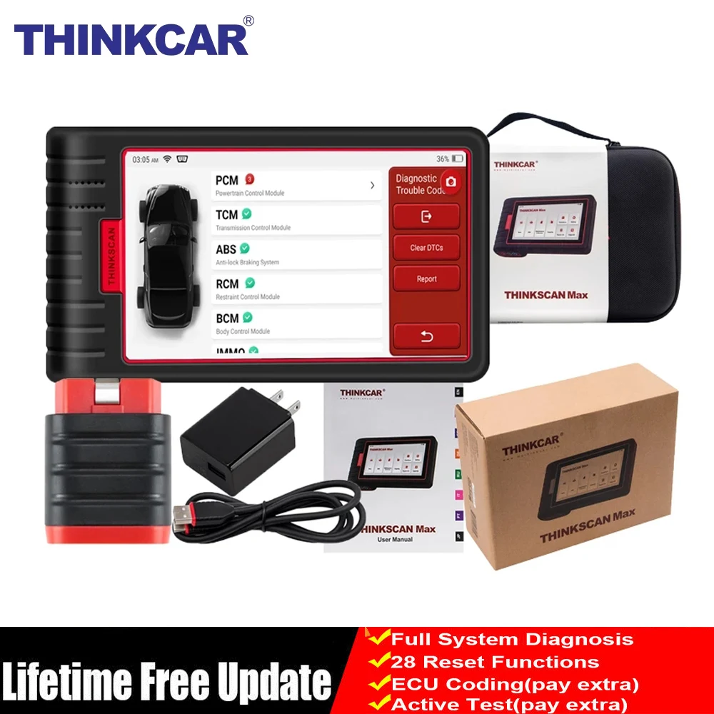 ThinkCar THINKSCAN MAX obd2 code reader scanner Full System with VIN Scan /ECU Coding/A/F Reset auto diagnostic tools PK CRP909 |
