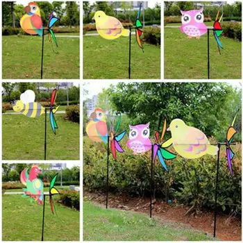 

Plastic Animal Pinwheel 3D Beautiful Wind Spinner Windmill Lawn Toy Lovely Outdoor Garden Whirligig