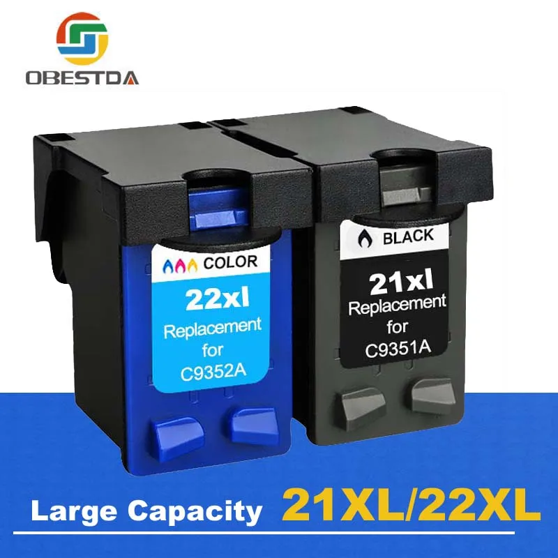 

Obestda 21XL 22XL Refill Ink Cartridge Replacement for hp 21 22 XL for Deskjet 3910 3920 3930 3940 D1311 D1320 D1330 D1341