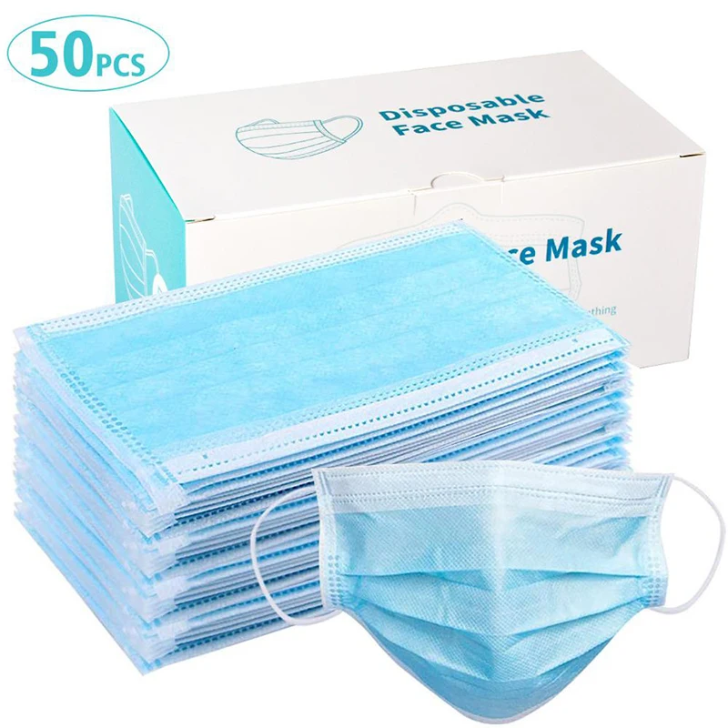 

Face Mouth Masks Pm2.5 Disposable Anti Dust Mask Non Woven Masque 3 Layers Mask Pollution Filter Safety Mask Respirator