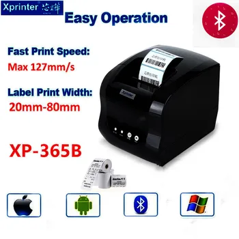 Impresora térmica de etiquetas de recibos, dispositivo de impresión de 80mm, POS, para supermercado, código de barras, código QR, pegatina, fecha, precio, USB, Bluetooth, Android, Windows, XP-365B