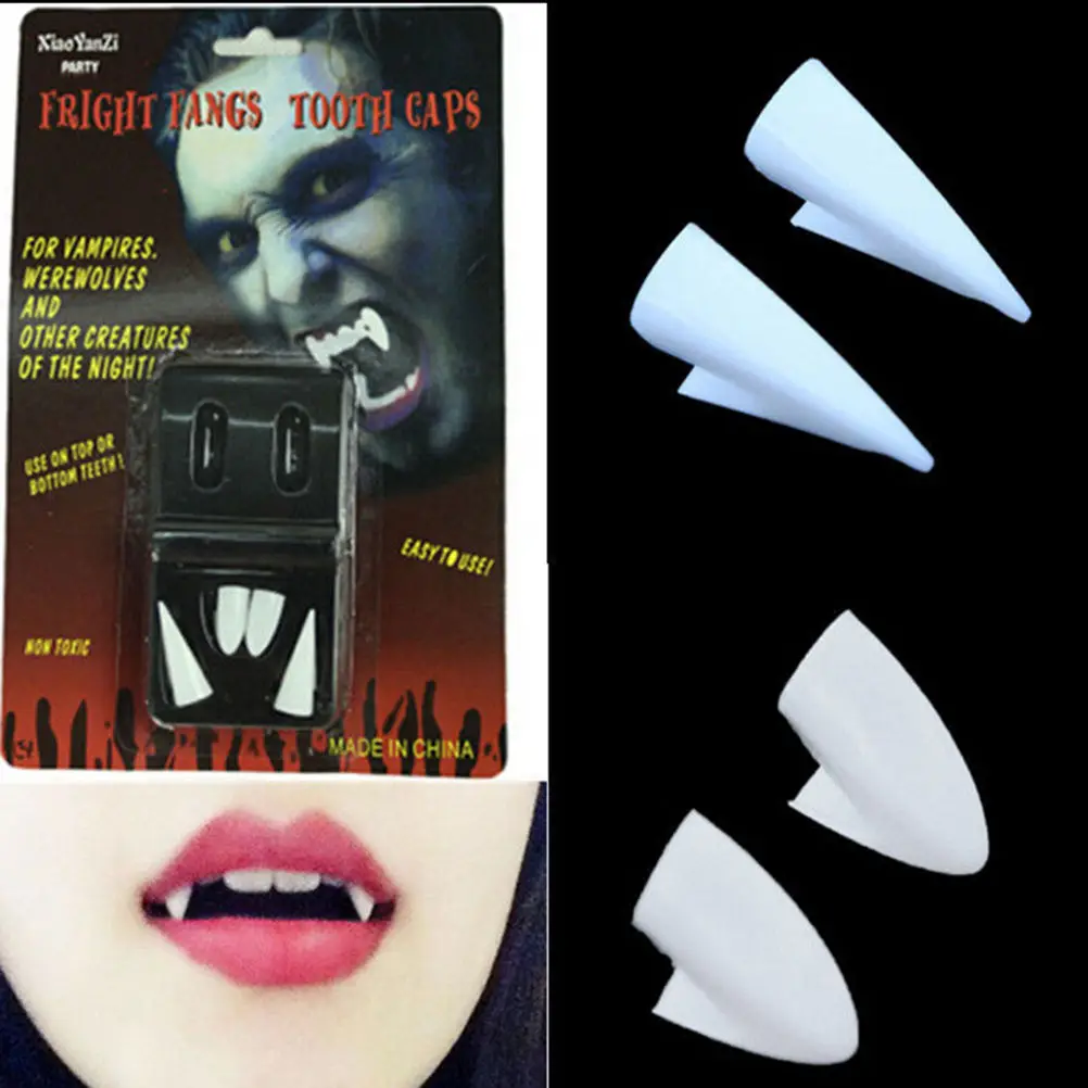 4 PCS Dress Vampire Teeth Halloween Party Dentures Props High Quality Vampire Zombie Devil Fangs Teeth
