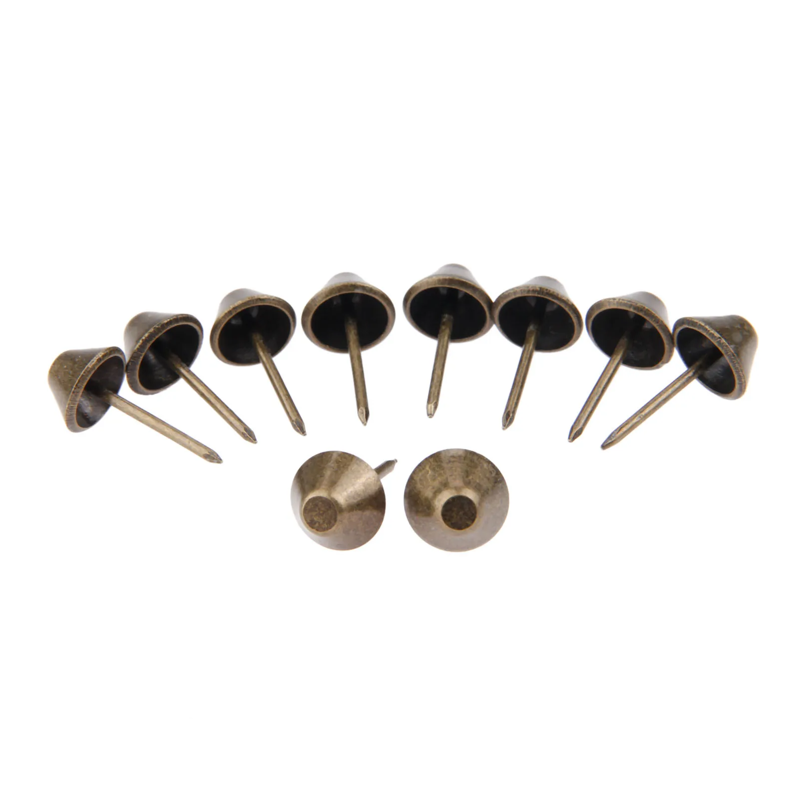 Upholstery Nail 50pcs Flat Upholstery Nails Sofa Studs Pins Tacks Antique Bronze Iron Vintage Jewelry Box Basket 11mm*17mm Furniture Hardware