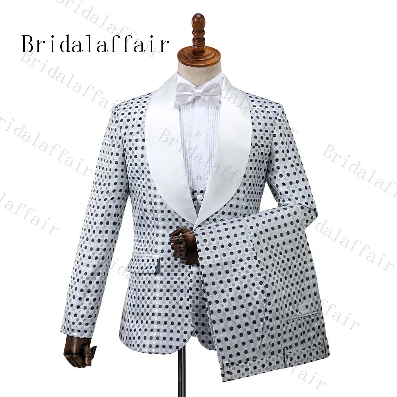 

Костюм Bridalaffair мужской из пятнистой ткани, мужские костюмы Terno Masculino, мужской смокинг, вечерние костюмы для выпускного вечера, 3 предмета, куртка + брюки + жилет