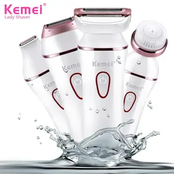 

2019New Lady Shaver Hair Removal Four In One Multi Function Ladies Beauty Equipment Set Electric Wash Brush Cleansing Instrument