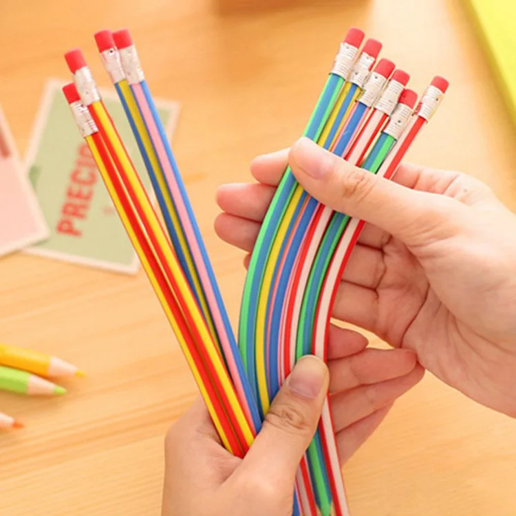 5 pcs/lot Colorful Magic Bendy Flexible Soft Pencil with Eraser Student Writing Drawing Pencils School Office Supplies | Канцтовары для