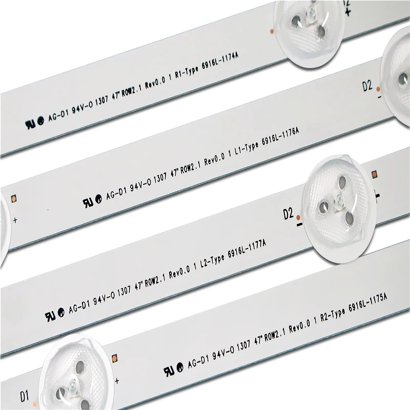 12 шт./компл. 4" LG 47LN5400-CN светодиодный полосы 6916L-1174A 6916L-1175A 6916L-1176A 6916L-1177A, серебристо-серый(3 х R1, 3* R2, 3* L1, 3* L2