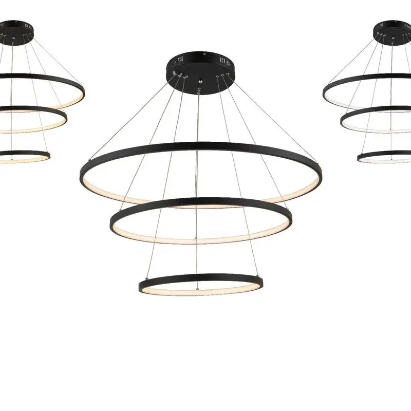 

LED pendant lamp dual-color temperature aluminum ring LED pendant lamp personalized ring pendant lamp decoration