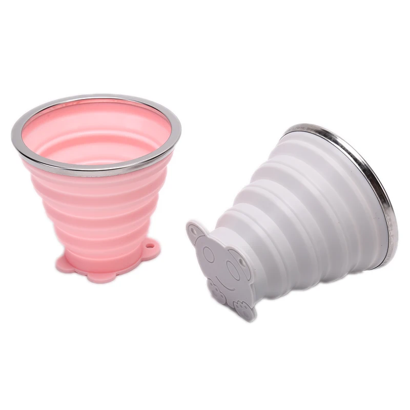 1pc Tour Water Cup Coffee Cups Retractable Travel cup Folding Cup With Lanyard / Dustproof Cover Lid Outdoor Sports