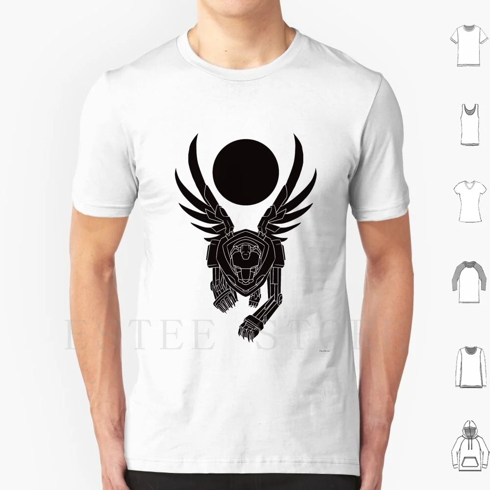 Black Lion-[ Voltron ] T Shirt Uomo Cotton 6Xl Voltron Black Lion Shiro Vld Voltron Lion Stencil Black Graphic