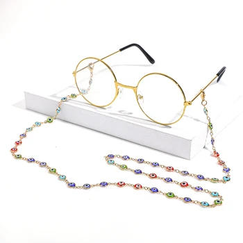 

Women Sunglasses Mask Chains Crystal Beads Evil Eye Shape Eyeglasses Chains Strap Holder Neck Band for Eyewear