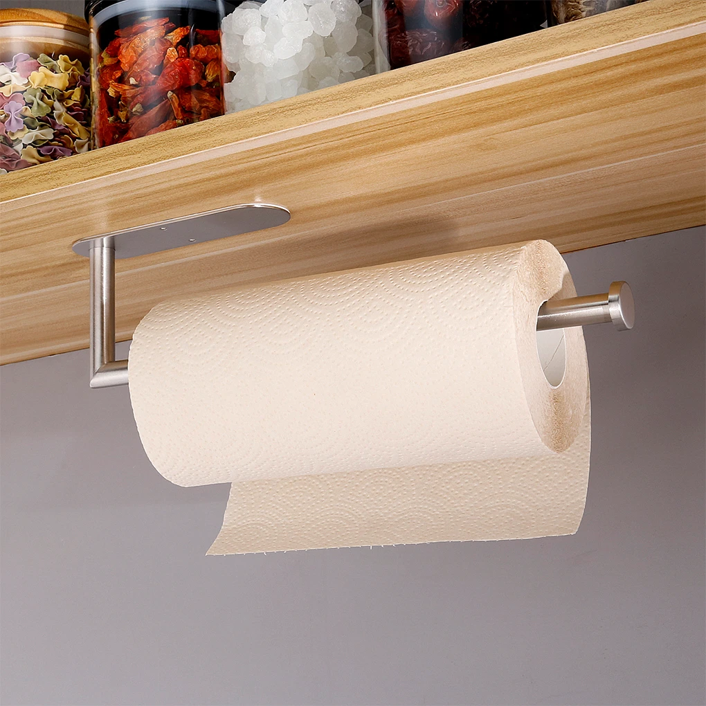 Bathroom Kitchen Paper Towel Holder Roll Holder Stand Self Adhesive Wall Mount