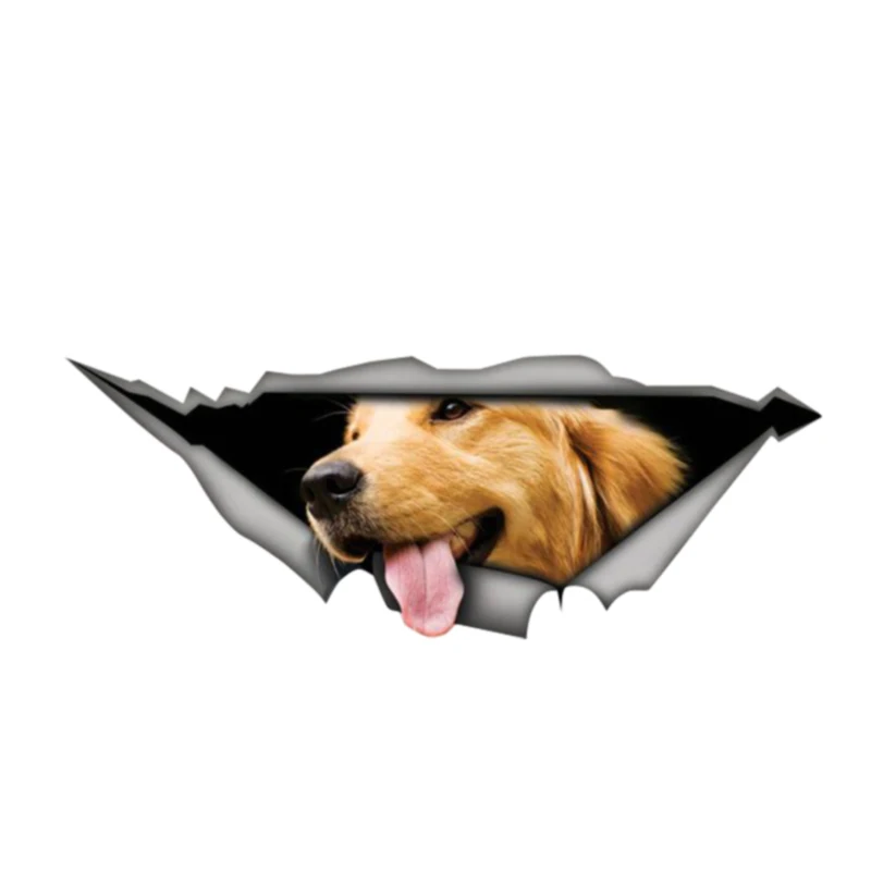 

Funny Golden Retriever 3D Pet Car Sticker Car Accessories Vinyl Decal Cover Scratches Waterproof PVC 13cm X 5cm