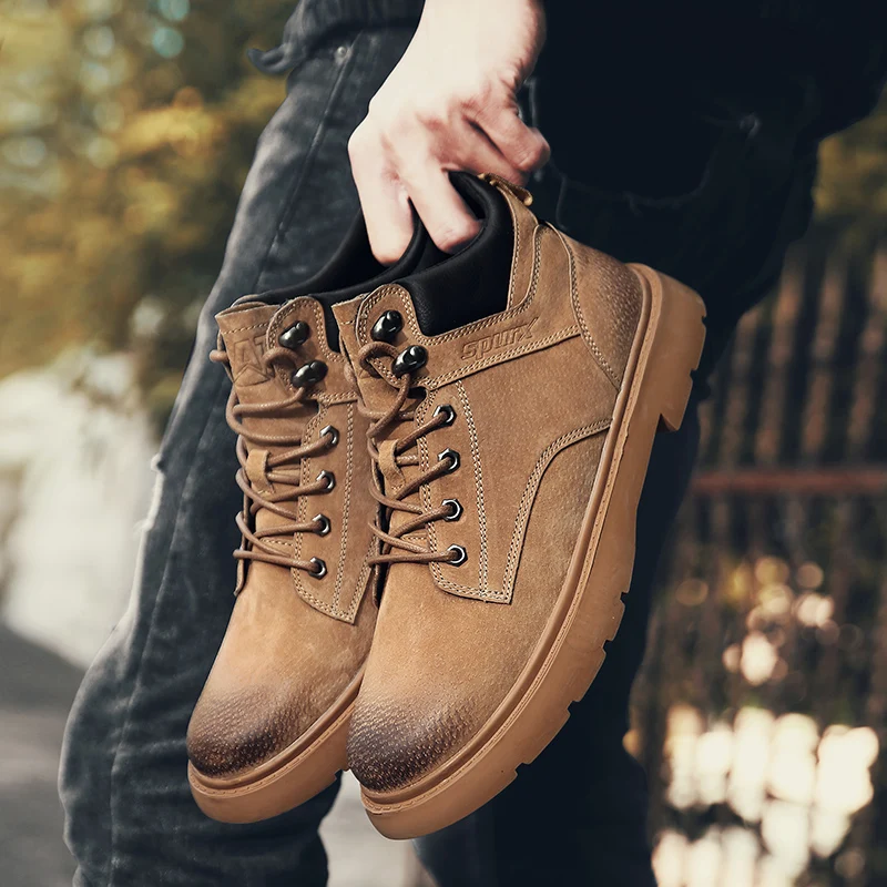 NEW Genuine Leather Men Waterproof Boots Men Casual Shoes Fashion Ankle Boots For Men High Top Winter Men Boots%7837