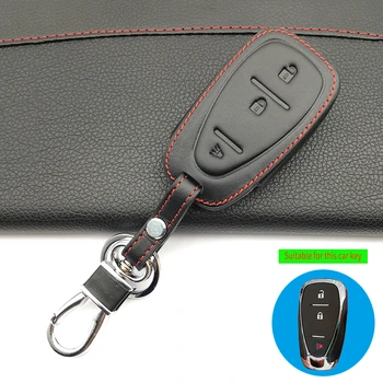 

100% Leather Case Cover Holder For Chevrolet for Cruze 3 Buttons remote control car keys accessories case