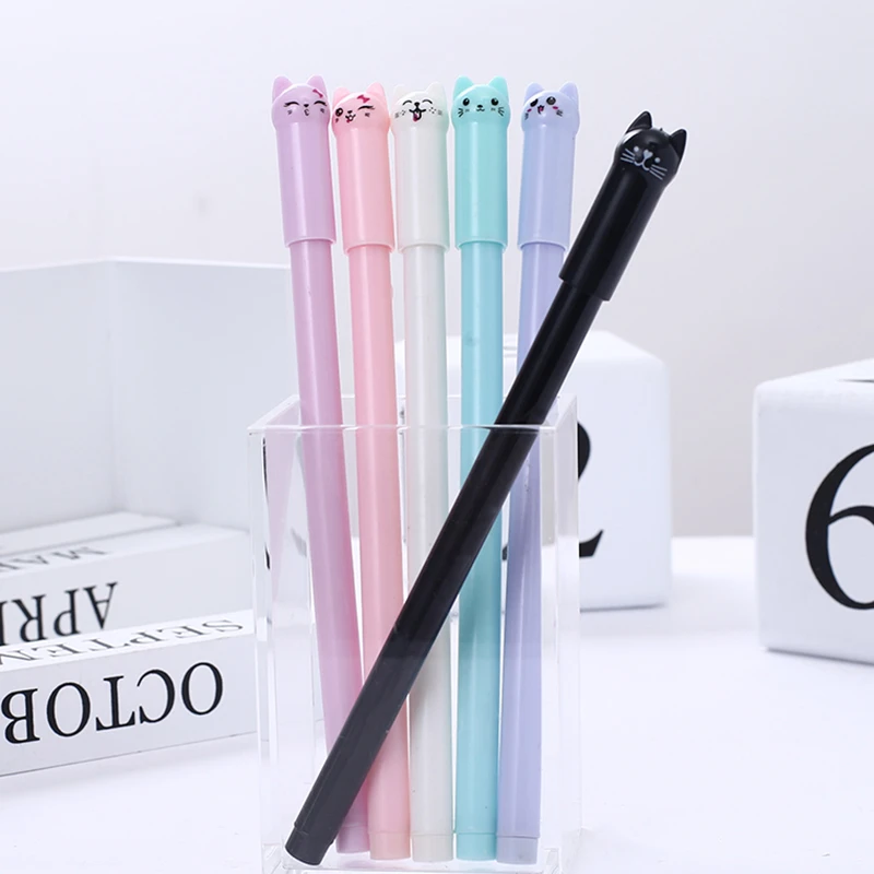 かわいい韓国のかわいい猫のペン 24本 楽しい 素敵なジェルペン 女の子用 文房具 学用品 上質なライン ジェルペン Aliexpress