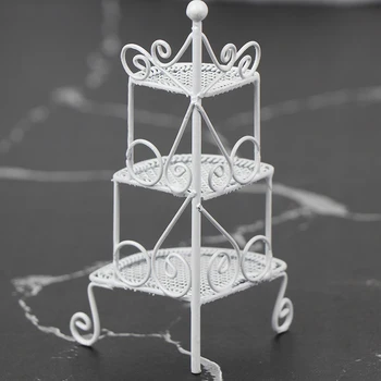 

1/12 Art Miniature Metal Mini Triangle Flower Stand Kids Toys Furniture White For Children Dollhouses Model Accessories