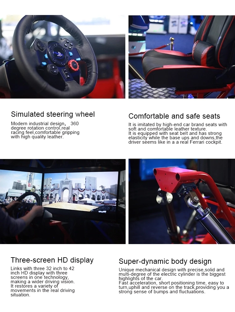  3 Screens Amusement Game Center Equipment 3D Video Arcade Drive Simulator Dynamic Car Racing Game Machine (2)