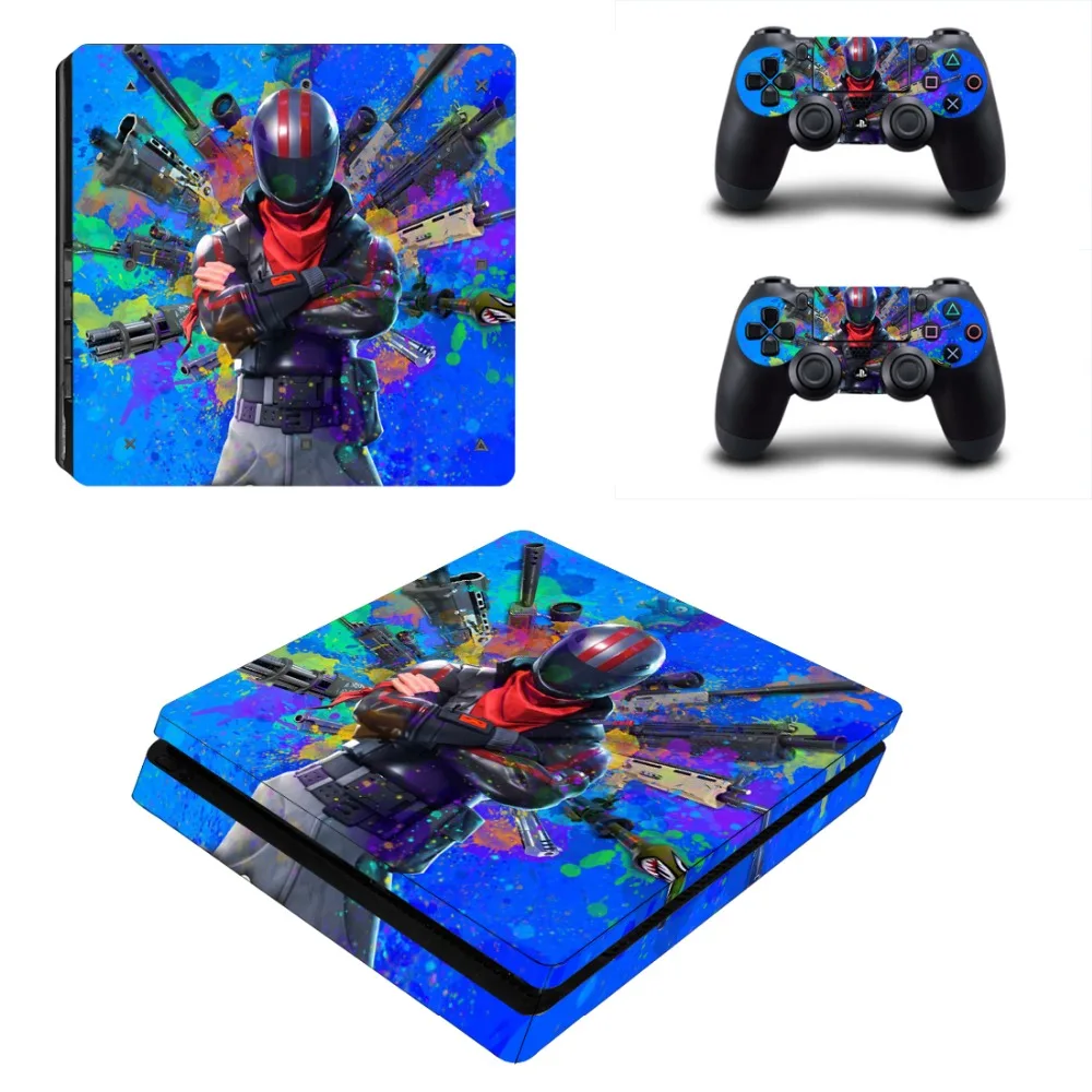 Наклейка для PS4 Slim Skin Виниловая наклейка консоли Playstation 4 и 2 контроллеров Sticker