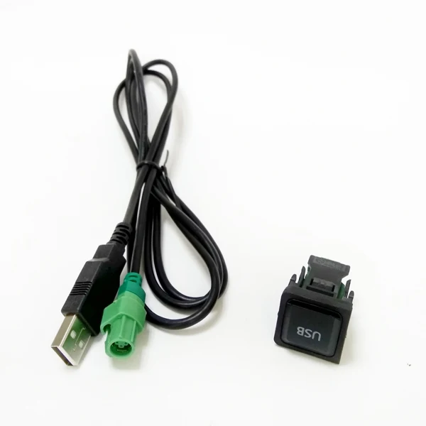 USB кнопка переключения USB кабель адаптер для VW Volkswagen CD плеер радио - Название цвета: usb cable and button