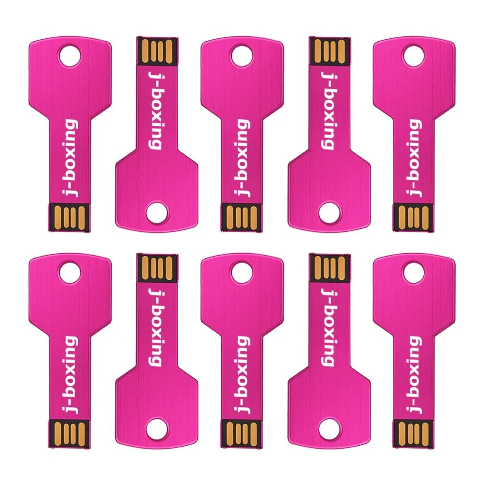 J-boxing 10 шт. USB флеш карты памяти Ключ Форма Pendrives 1 г 2 г 4 г USB Stick флеш-накопитель для планшетных ПК Mac 8 г 16 г 32 г розовый