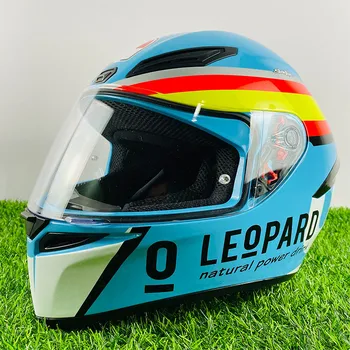 

Full Face Motorcycle Helmet K1 Mir Leopard 2020 Blue Champion Helmet Anti-fog Visor Riding Motocross Racing Motobike Helmet