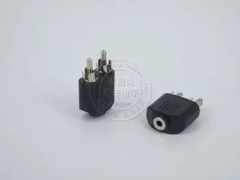 

New 1PC Gold for Speaker Power Amplifier Plated 3.5mm Audio Stereo Jack Female To 2 RCA Male Audio Jack Connector Adapter