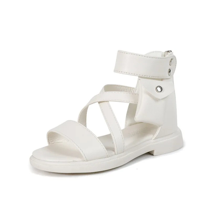 ULKNN New Fashion Princess Roman Soft Girl Beach Shoes Big Kids Leather Sandals 2020 Children Summer Shoes