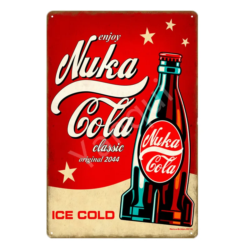 Напиток Nuka Cola квантовый плакат Fallout 3 4 игры металлические знаки настенный Декор для дома номер магазин отель железная живопись YI-111 - Цвет: YB0015AI