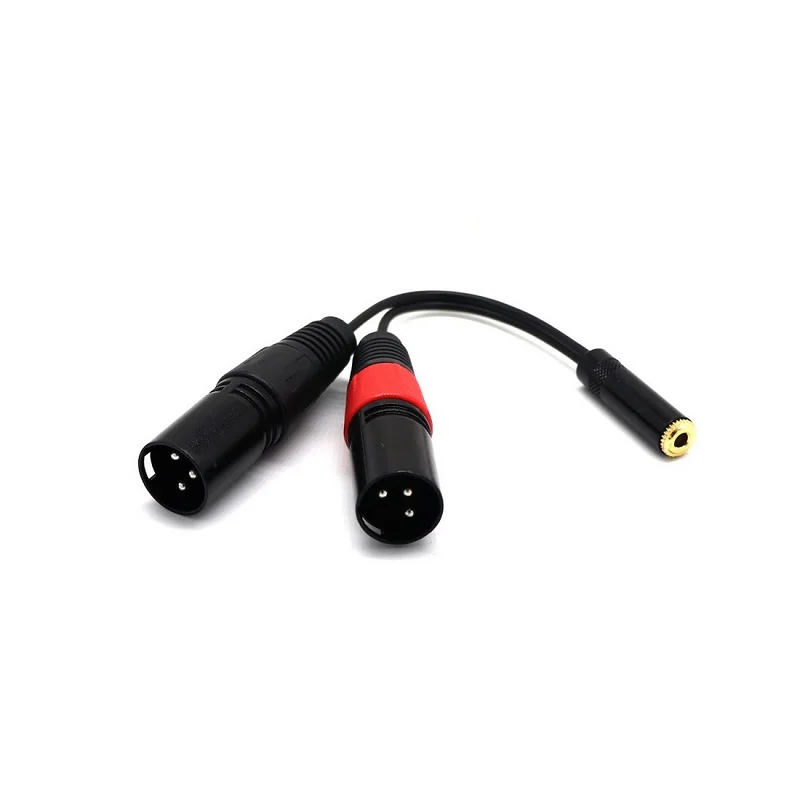 3,5 мм стерео гнездо для двойной 3Pin XLR мужчина / женщина Аудио кабель Удлинительный кабель Аудио микшер компьютерный телефон