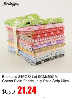 Booksew 5x50 см желе ролл полоски из хлопка с принтом цветов 6-9 шт./лот Telas DIY Лоскутная Ткань Лоскутное шитье материал