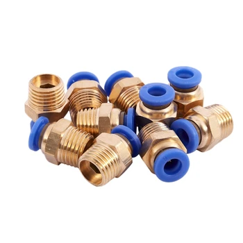 

10 pcs Compressed Air Hose 13mm Male Thread 6mm Hose Connection Quick Fittings