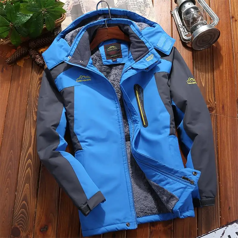 10XL для мужчин утолщенное теплое пальто флисовая куртка походная куртка для альпинизма Кемпинг Охота Рыбалка с подогревом путешествия одежда - Цвет: 1