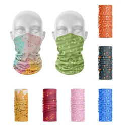 New Style Music Symbol Series 3D Printed Women Headscarf Rendering Colorful Art Musical Notes Face Bandana Unisex Tubular Buffe