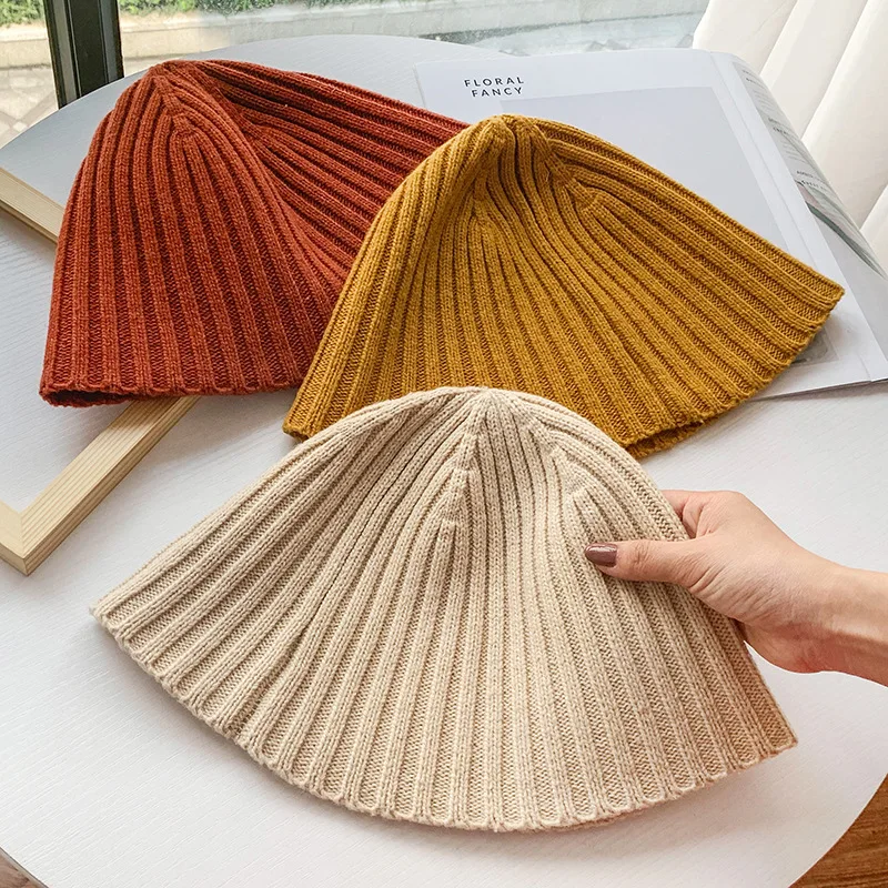 

Hat Winter Women's Coarse Hat Beanie Knit Cap Warmer Soft Ski Cap Lady Bonnet Skullies Beanies Knitted Rib Hats for Women