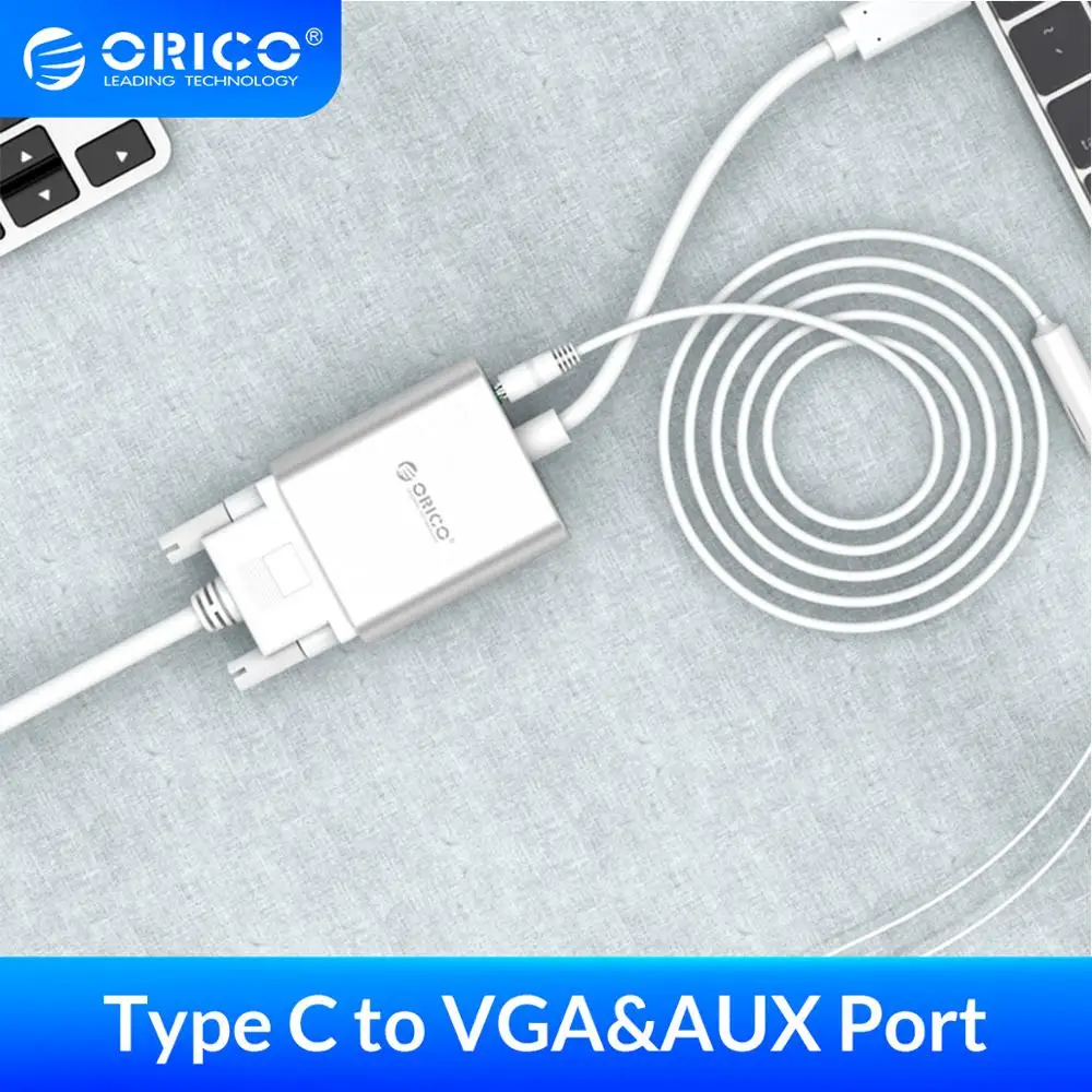 Адаптер ORICO USB C VGA Type c к кабель AUX Папа мама для MacBook Pro ChromeBook Xiaomi Huawei Mate 10 C|usb type-c to