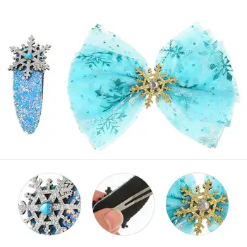 

4 pcs Bowknot Headpieces Fairy Snowflake Decorative Lovely Barrettes Hairpin Hair Clips Alligator Clips for Kids Girls