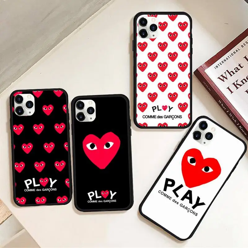 

Luxury design CDG play Phone Case Rubber for iPhone 12 pro max mini 11 pro XS MAX 8 7 6 6S Plus X 5S SE 2020 XR case