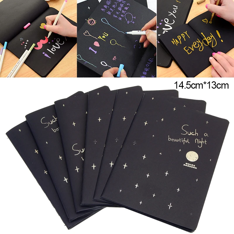 

60 Page New Sketchbook Diary For Drawing Painting Office Notebook Gift Sketch Soft Black Graffiti Supply Cover Book Paper S S3O1