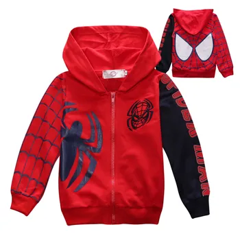 

New Boys Spiderman Coat Kids Cotton Spring Jacket kids Character Lovely Hoodies Outerwear Spider-man Boys costume