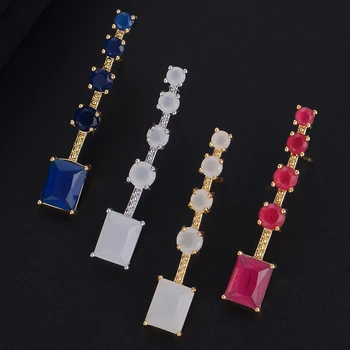

LARRAURI Elegant Charms Women Earrings Luxury AAA Crystal Long Dangle Drop Earrings For Wedding Engagement Jewelry Accessories